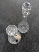 A Stuart Crystal decanter and one other