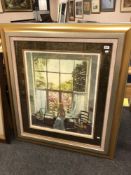 After Ken Howard : Springtime at Oriel, reproduction in colours, numbered 58/175, signed in pencil,