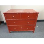 A Victorian painted pine bamboo effect four drawer chest CONDITION REPORT: 94cm