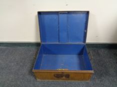 An early 20th century metal deed box