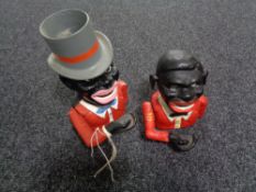 Two novelty cast iron money boxes