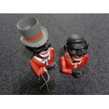 Two novelty cast iron money boxes