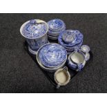 A tray of Spode Italian blue and white china