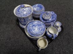 A tray of Spode Italian blue and white china