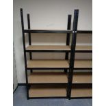 A metal framed five tier multi purpose shelf