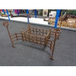 A large 19th century cast iron country house fire basket