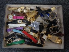 A tray of assorted lady's wristwatches including Mirage,