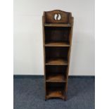 Set of narrow Arts & Crafts bookshelves CONDITION REPORT: 123cm high by 31cm wide