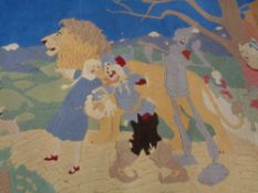 A 1940's woolen carpet depicting The Wizard of Oz