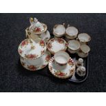 Forty-six pieces of Royal Albert Old country roses tea and dinner china