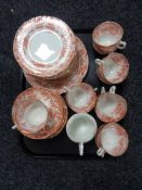 A tray of thirty seven pieces of antique gilt rimmed tea china