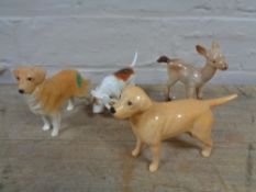 Four Beswick figures - Beagle, Golden Labrador,