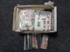 A box of loose 20th century stamps of the world