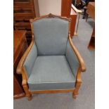 A continental oak gentleman's armchair