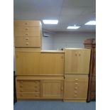 A twentieth century Danish Dominoe Mobler oak effect sideboard together with another similar Danish