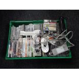 A crate of PS3 and Xbox 360 games, cds, Nintendo Wii,