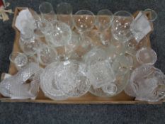 A box of assorted glass ware