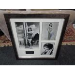A framed signed Joan Collins photograph montage