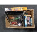 A box of Star Wars items to include - Limited edition Phantom Menace collector's box, books,