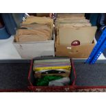Two boxes of 78's and a case of LP records,