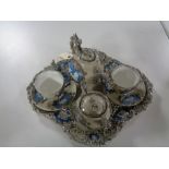 A six piece Jasper ware tea for two on tray (7)