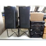 A Technics four piece midi hi/fi system and speakers,