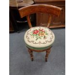 A nineteenth century continental walnut chair with tapestry seat