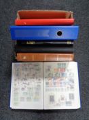 A box of six albums and folders - stamps of the world