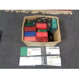 A box of fourteen albums of first day covers