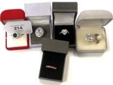 Six Sterling silver dress rings (6)