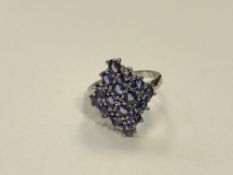 A silver tanzanite dress ring,