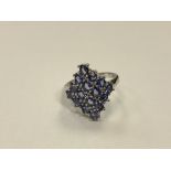 A silver tanzanite dress ring,