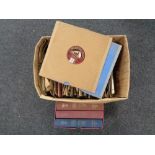 A box of vinyl 78's,