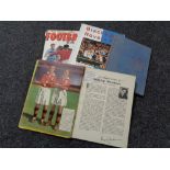 Five football books bearing autographs including Stanley Matthews, Tom Finney, Bobby Charlton,