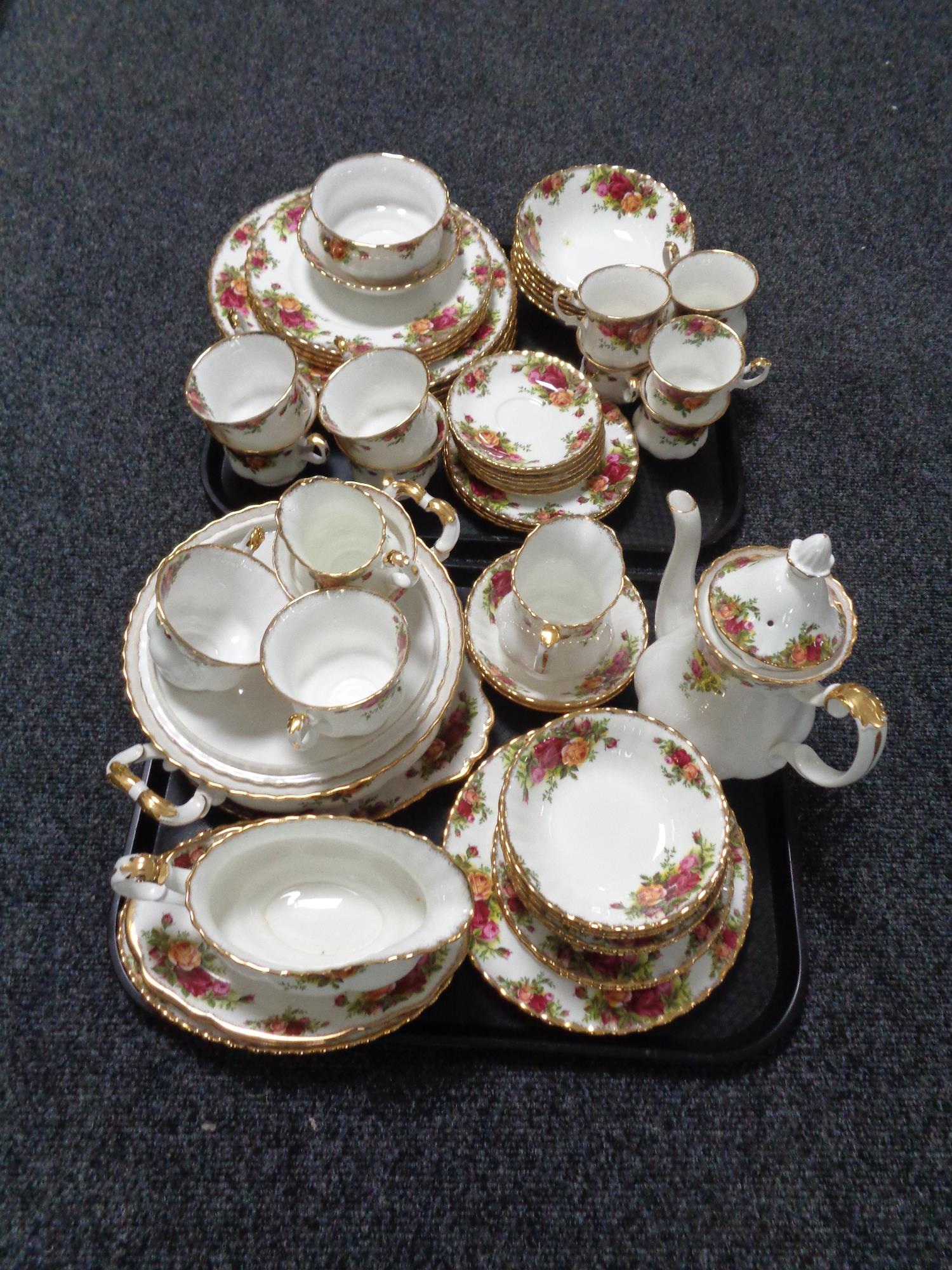 A collection of approximately sixty six pieces of Royal Albert Old Country Roses tea and dinner