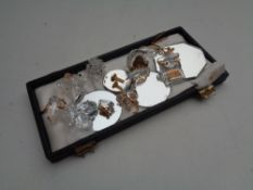 A small quantity of crystal ornaments including Swarovski