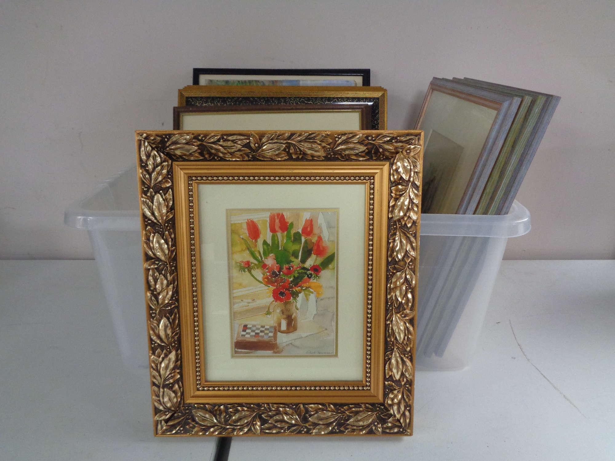 Two boxes of antiquarian hand coloured engravings, - Image 2 of 2