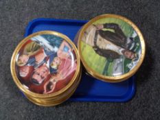 A tray of Franklin Mint heirloom collector's plates - John Wayne and James Bond