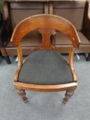 A nineteenth century beech armchair