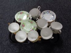 A tray of six bone china trios together with a twenty piece Colclough tea service