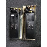 Two boxed MCE Mayday three channel transceivers