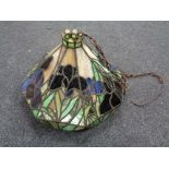 A Tiffany style leaded glass light shade