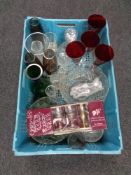 A box of twentieth century glass ware,