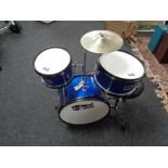 A Mad About child's drum kit with stool