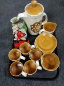 A tray of seventeen piece Royal Worcester Palsy table ware tea service,