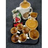 A tray of seventeen piece Royal Worcester Palsy table ware tea service,