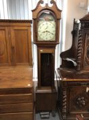 A nineteenth century oak and mahogany eight day longcased clock with painted dial,