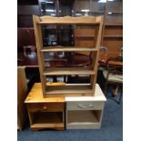 A set of pine open shelves,