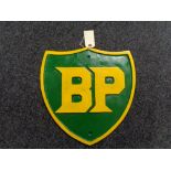 A cast iron BP plaque