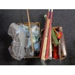 Two boxes of Triang railway track building accessories,